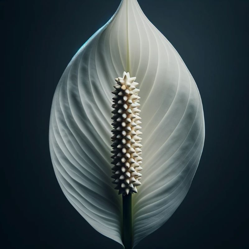 peace lily spathiphyllum flower. 